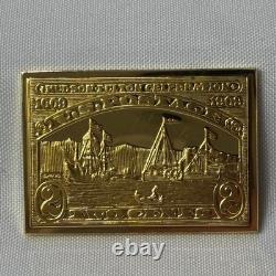 925 Sterling Silver Gold Plate Franklin Mint Stamps Boats And Train 44.11G