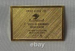 925 Sterling Silver Gold Plate Franklin Mint Stamps Christopher Columbus 39.35G