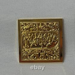 925 Sterling Silver Gold Plate Franklin Mint Stamps Christopher Columbus 39.35G