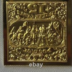 925 Sterling Silver Gold Plate Franklin Mint Stamps Christopher Columbus 39.35G