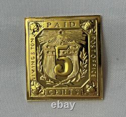 925 Sterling Silver Gold Plate Franklin Mint Stamps Postmasters America 53.87G