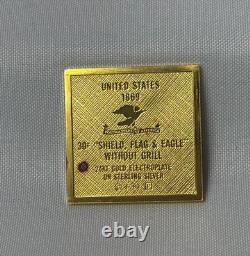 925 Sterling Silver Gold Plate Franklin Mint Stamps Postmasters America 53.87G