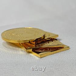 925 Sterling Silver Gold Plate Franklin Mint Stamps Postmasters America 53.87G