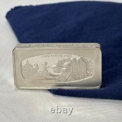 925 Sterling Silver Ingot 1980 Franklin Mint BRINGING IN THE GIFTS 1000 Grains