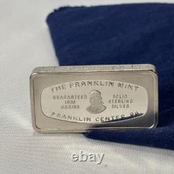 925 Sterling Silver Ingot 1980 Franklin Mint BRINGING IN THE GIFTS 1000 Grains