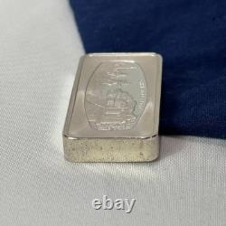 925 Sterling Silver Ingot 1980 Franklin Mint BRINGING IN THE GIFTS 1000 Grains