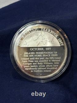 925 Sterling Silver Round Franklin Mint 1977 Yearbook Delayed Nobel Peace 31G