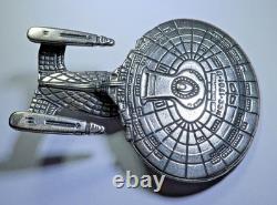 925 Sterling Silver Star Trek USS Enterprise D Ship 33.8 Grams 51mm Rare