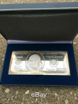 999 SILVER 4 troy ounces Ben Franklin $100 Note PROOF