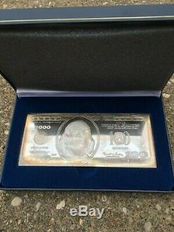 999 SILVER 4 troy ounces Ben Franklin $100 Note PROOF
