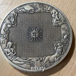 9.45 oz. 925 Silver Round 1974 Annual Calendar The Franklin Mint F4600
