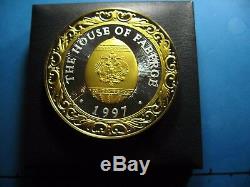 9.7 Oz 1997 House Of Faberge Egg Calendar Super Rare Silver Gold Round Coin Rare