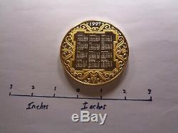 9.7 Oz 1997 House Of Faberge Egg Calendar Super Rare Silver Gold Round Coin Rare