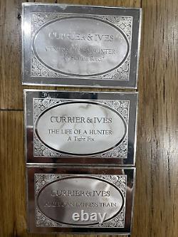 ALL 12 1974/5 Currier & Ives 2.78 oz. 999 Silver Franklin Mint Collection Bars