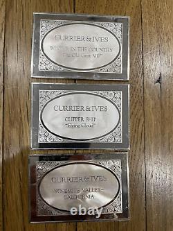 ALL 12 1974/5 Currier & Ives 2.78 oz. 999 Silver Franklin Mint Collection Bars