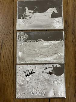 ALL 12 1974/5 Currier & Ives 2.78 oz. 999 Silver Franklin Mint Collection Bars