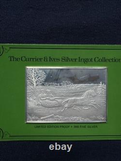 ALL 12 1974/5 Currier & Ives 2.78 oz. 999 Silver Franklin Mint Collection Bars