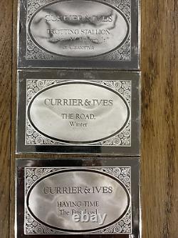ALL 12 1974/5 Currier & Ives 2.78 oz. 999 Silver Franklin Mint Collection Bars