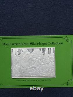 ALL 12 1974/5 Currier & Ives 2.78 oz. 999 Silver Franklin Mint Collection Bars