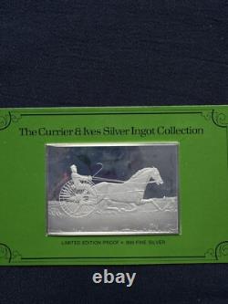 ALL 12 1974/5 Currier & Ives 2.78 oz. 999 Silver Franklin Mint Collection Bars