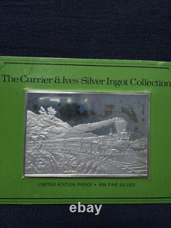 ALL 12 1974/5 Currier & Ives 2.78 oz. 999 Silver Franklin Mint Collection Bars