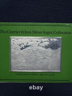 ALL 12 1974/5 Currier & Ives 2.78 oz. 999 Silver Franklin Mint Collection Bars