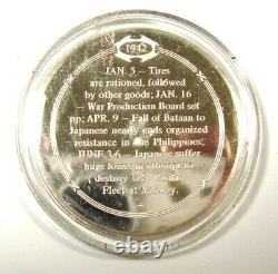 ALL 5 WORLD WAR II 925 Franklin Mint American History Sterling Silver Medals