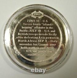 ALL 5 WORLD WAR II 925 Franklin Mint American History Sterling Silver Medals