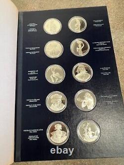 All Fifty Treasures of the Louvre Sterling Silver Franklin Mint Coins with Book