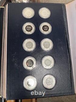 All Fifty Treasures of the Louvre Sterling Silver Franklin Mint Coins with Book