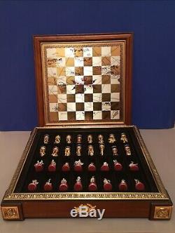 Alt Chachspiele FRANKLIN MINT Chess set FRANKLIN MINT Waterloo gold/silver