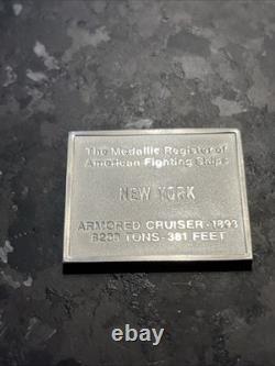American Fighting 1893 GREAT WHITE FLEET New York Battleship Silver Bar. 925 American Fighting 1893 GREAT WHITE FLEET New York Battleship Silver Bar. 925