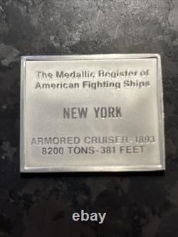 American Fighting 1893 GREAT WHITE FLEET New York Battleship Silver Bar. 925 American Fighting 1893 GREAT WHITE FLEET New York Battleship Silver Bar. 925
