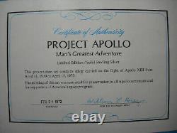 Apollo 13 Silver Coin Space Flown Metal Franklin Mint Recovery medal Moon Lunar