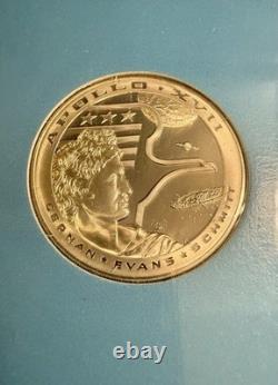 Apollo 17 Eyewitness Silver Medal Franklin Mint Box, COA, Letter, Moon Space