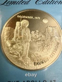 Apollo 17 Eyewitness Silver Medal Franklin Mint Box, COA, Letter, Moon Space