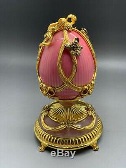 Authentic Russian Fabergé Enamel Gilded Sterling Silver Egg Franklin Mint 1991
