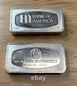 Bank of America California + Idaho Bank Bar 4.25 Ozt 925 Silver Franklin MINT