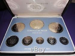 Belize Rare 1982 Franklin Mint Sterling Silver Proof Set Mintage only 200 Rare