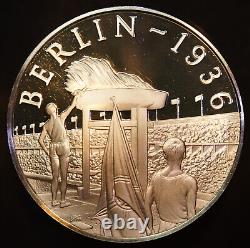 Berlin 1936 Olympics Franklin Mint 1977 torch lighting 925 Silver round C3635