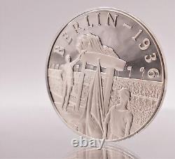 Berlin 1936 Olympics Franklin Mint 1977 torch lighting 925 Silver round C3635