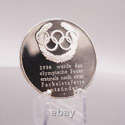 Berlin 1936 Olympics Franklin Mint 1977 torch lighting 925 Silver round C3635