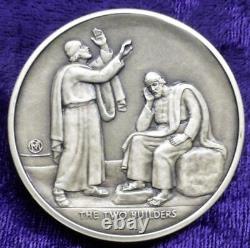 Bible Life Jesus Christ, Bulder Sterling Silver. 925 Medal131 Gram Franklin Mint