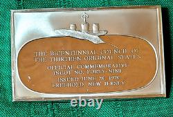 Bicentennial Council The Thirteen Original States 1.85 oz. 925 Silver Ingot No 49