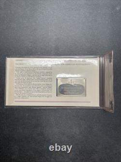 Bicentennial Unc SILVER Ingot 1.8 oz BOSTON TEA PARTY #1 Franklin Mint PNC 1973