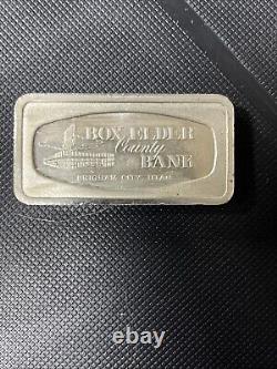 Box Elder Bank Brigham City Utah Franklin Mint 2oz Silver art bar 1000 Grains