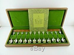 Boxed Set of Royal Horticultural Society Sterling Silver English Flower Spoons