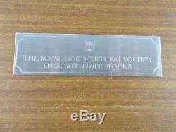 Boxed Set of Royal Horticultural Society Sterling Silver English Flower Spoons