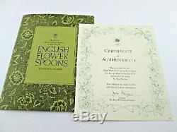 Boxed Set of Royal Horticultural Society Sterling Silver English Flower Spoons