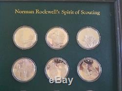 Boy Scouts of America Franklin Mint Norman Rockwell 12 Sterling Silver Coin Set